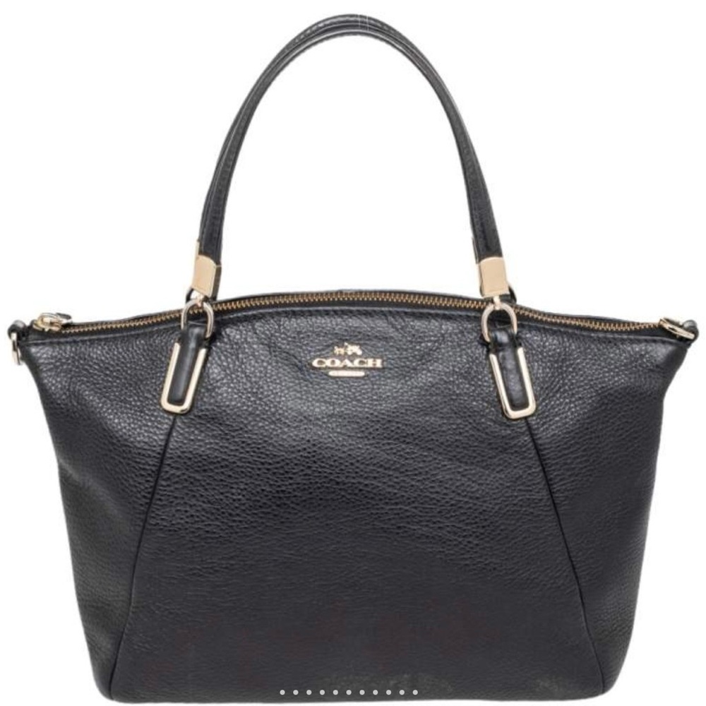 Vintage Coach Kelsey Black Pebbled Leather Women's Satchel Bag Crossbody